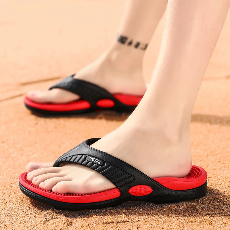 

Beach Flip-flops Summer Men Slippers Massage Sandals Comfortable Men Casual Shoes Men Flip Flops Footwear Slides
