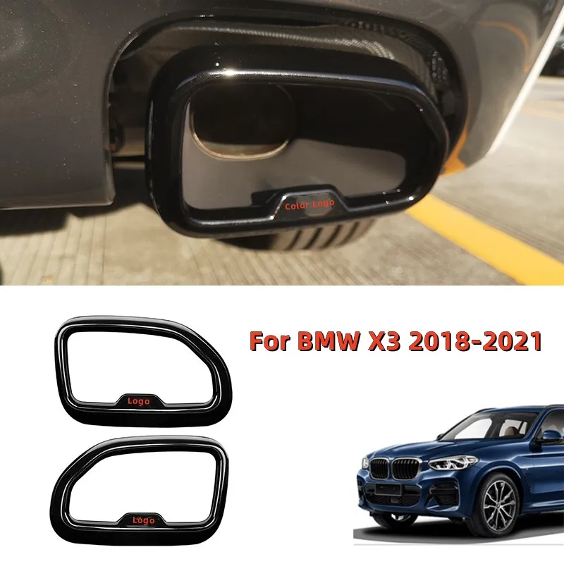 

For BMW X3 2018-2022 Car Muffler Exhaust Pipe Outlet Cover Tail Throat Decorative Frame