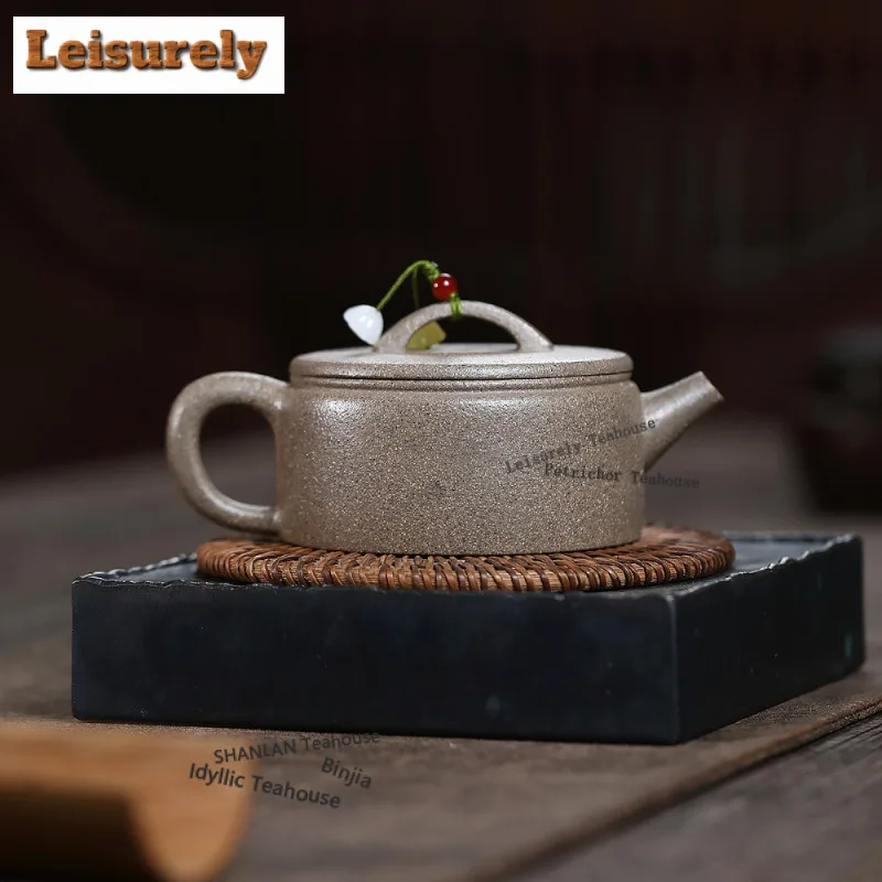 190ml Yixing Purple Clay Teapots Handmade Large Caliber Pot Raw Ore Section Mud Tea Maker Kettle With Infuser Zisha Tea Set Gift