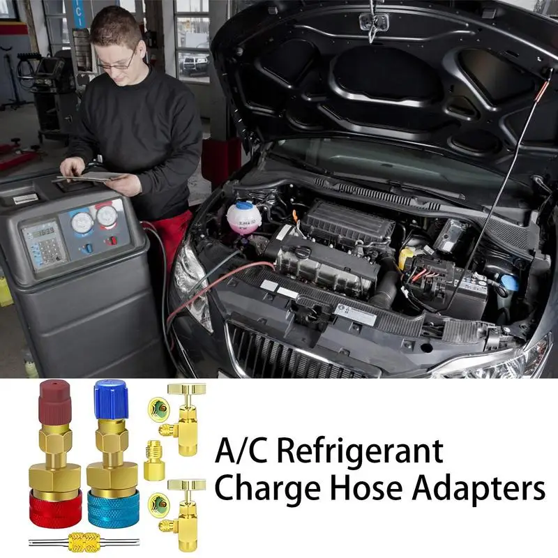 Connettore Per Gonfiaggio Hvac R 1234Yf A 134A Adattatore Di Riempimento Gas Refrigerante R134A A R1234Yf Strumenti Per Il Condizionamento Dell'Aria A