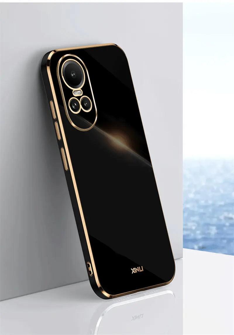 Enhanced Shockproof Silicone Bumper with 6D Plating Finish - Soft TPU Back Cover
