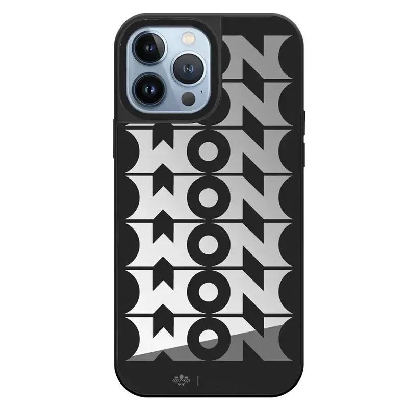 

Korean Wine Bottle Black Border MagSafe Mirror Surface iPhone 11 12 13 15 14 Pro Max Protective Case, Fits iPhone 15 Pro Max