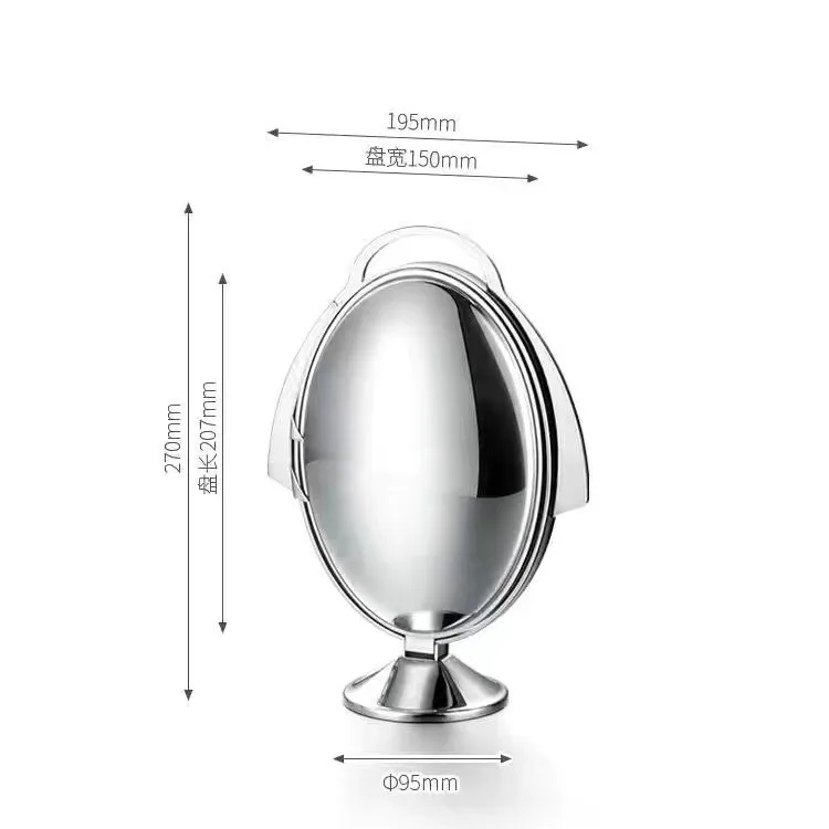 Luxury Double-layer Folding Dessert Plate Silver Cupcake Tray Cake Stands Stainless Steel for Home Decr Desktop Decoration 6