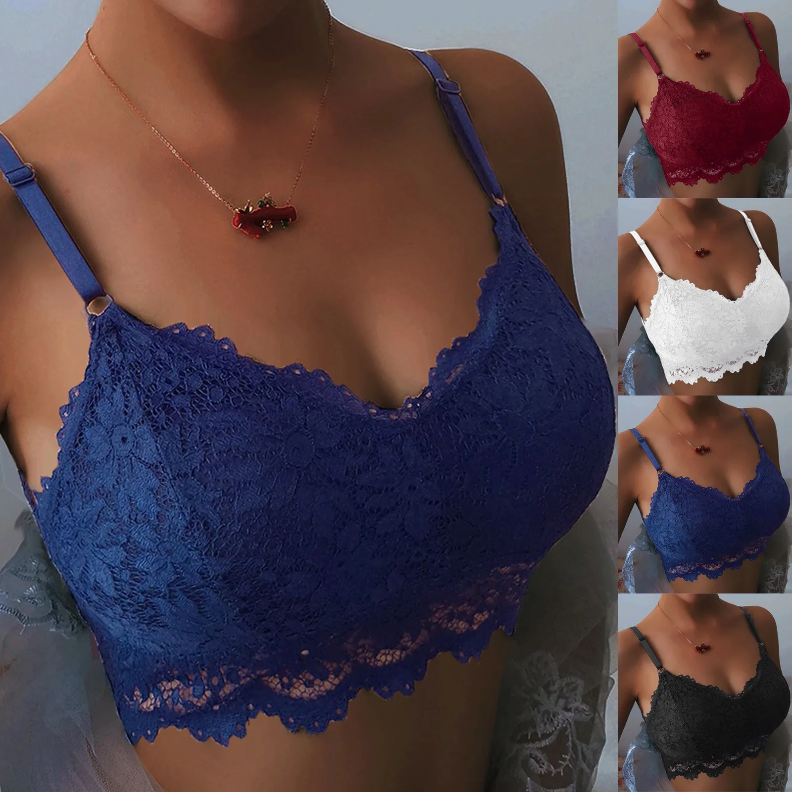  i ek Bralette Yast kl Push Up Dantel S tyen Kad n Seksi I ama r 