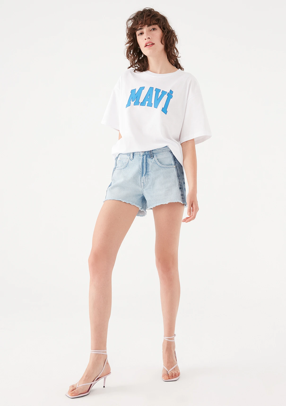 Mavi pantalones cortos vaqueros para mujer, de tiro alto, ropa de calle informal a la moda, 1447435188|Pantalones cortos| - AliExpress