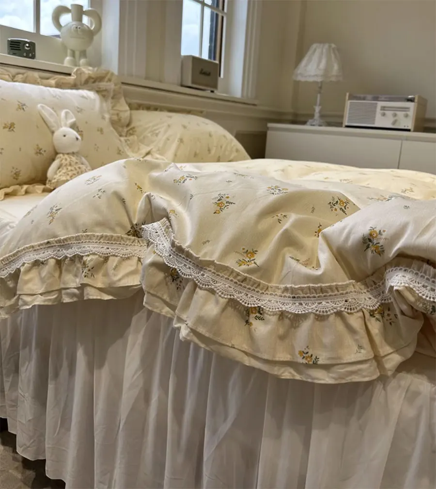 

Romantic pastoral flower beding set,twin full queen king elegant fairyfair cotton home textile bed sheet pillow case quilt cover