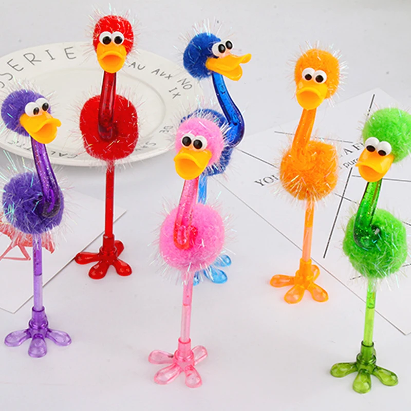 

Kawaii Cartoon Ostrich Shape Ballpoint Pen Blue Ink Creative Feather Pens For Student Office Writing Stationery Supplies