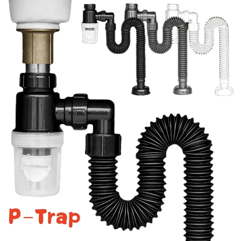 P-Trap Sink Deodorant Launch Pipeline Accessories Bathroom Hose Strainer Drain Pipe Plumbing Washbasin Sewer Kitchen Accessories