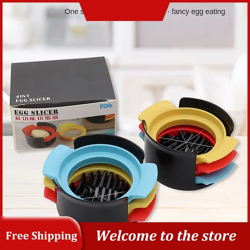 

Egg Slicer 3 In 1 Cut Eggs Cooked Eggs Cutter Household Fruits Sausage Cut Flower Bento Shaper Kitchen Accessories Anti-rust