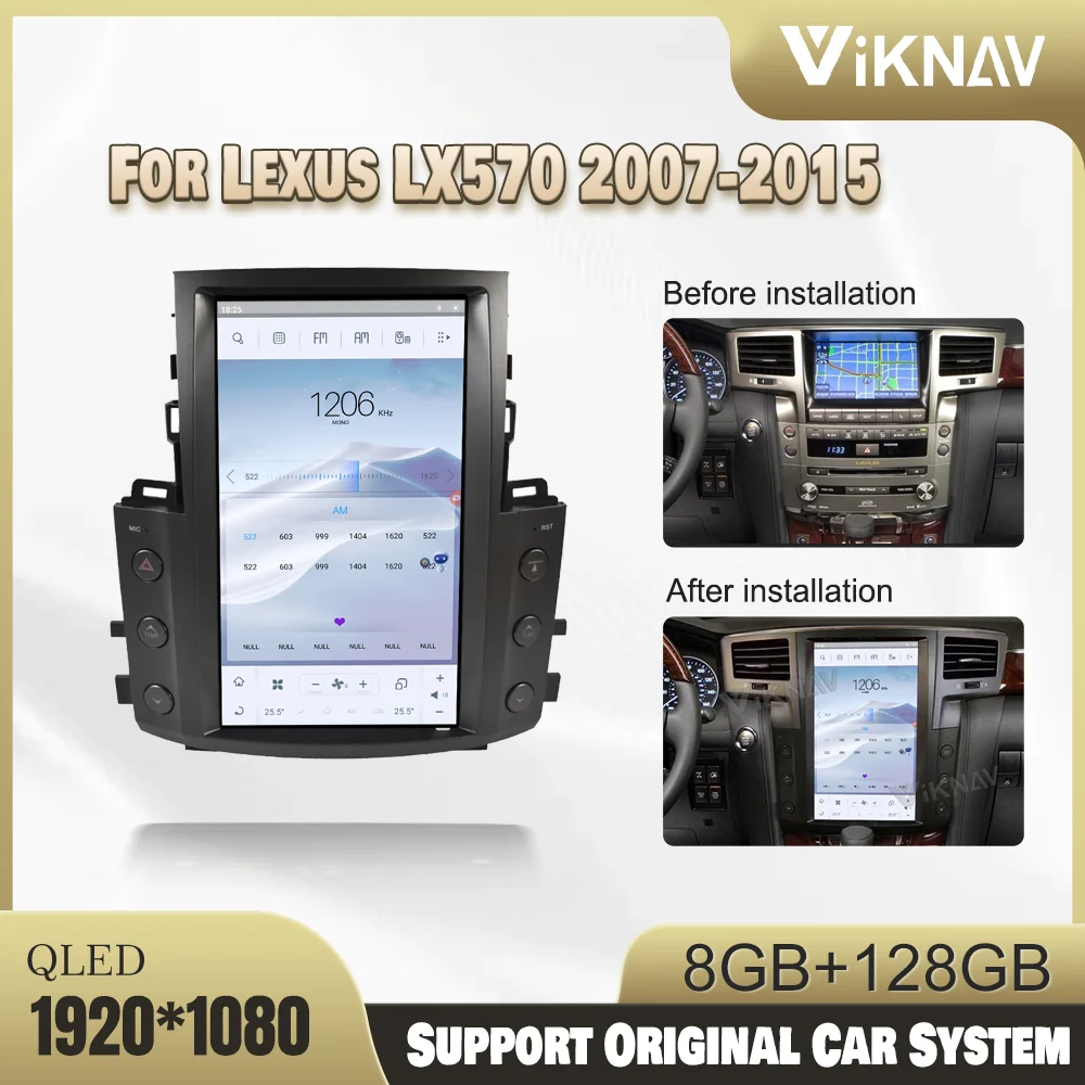 

13.6 Inch Android 11 Carplay Radio For Lexus LX570 2007-2015 Dual-Zone Function Tesla Style 1080P Rear View Navigation GPS