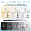 Ceiling Fan Light, Screw in Small Ceiling Fan with Remote, 3 Wind Speed, Dimmable LED, 3000-6500K,6 White Blades, 20.5 Inch 3