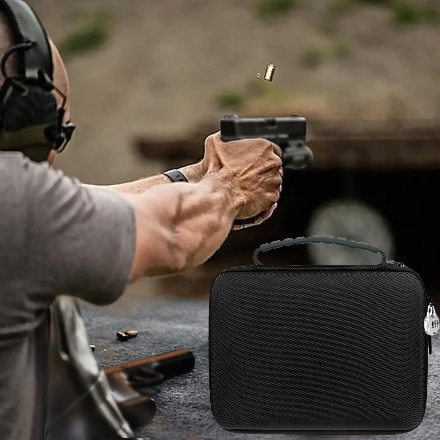 Sturdy Material Ammo Case Tactical Magazine Storage Bag Lock Double Layer Ammo Storage Box Compatible with 9mm Luger