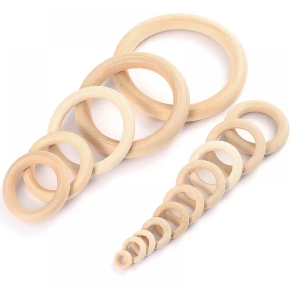 12-125mm 천연 단풍 나무 나무 젖니가 남 반지 Teether 목걸이 팔찌에 대한 수제 DIY 공예 나무 Teether BPA 무료