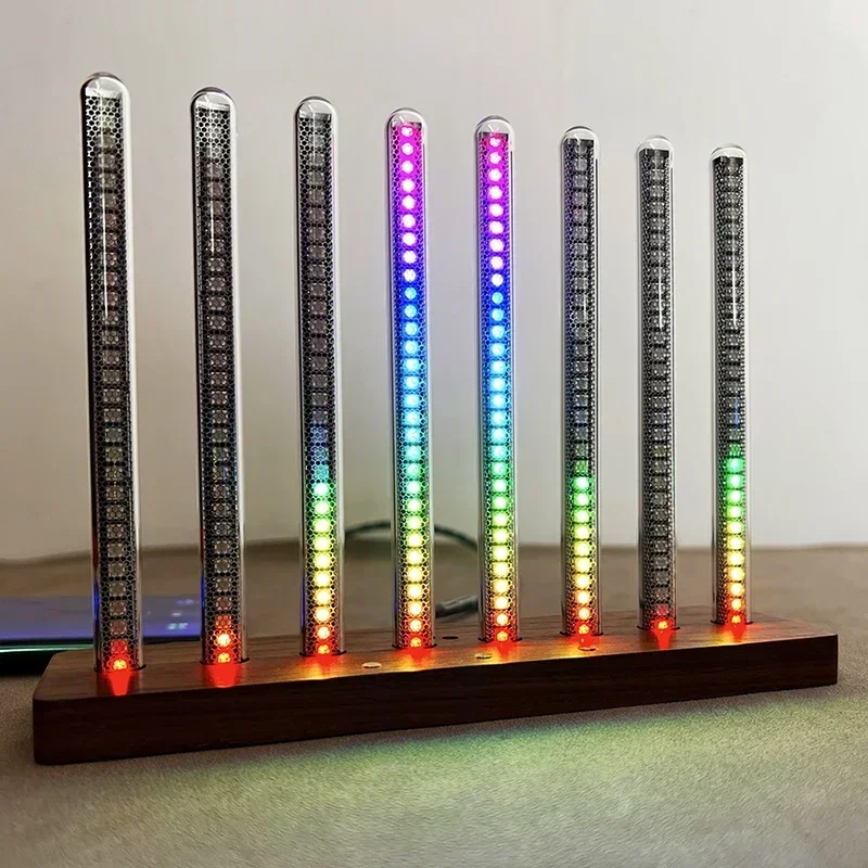 RGB Pickup Level Light LED Display Voice Control Music Spectrum Indicator Desktop Light Gaming Room Atmosphere Rhythm Light