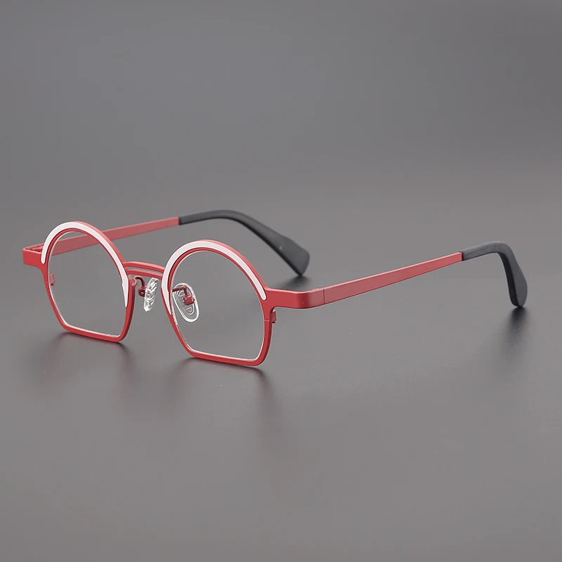 Nobler Women's Full Rim Flat Bottom Round Titanium Eyeglasses 12