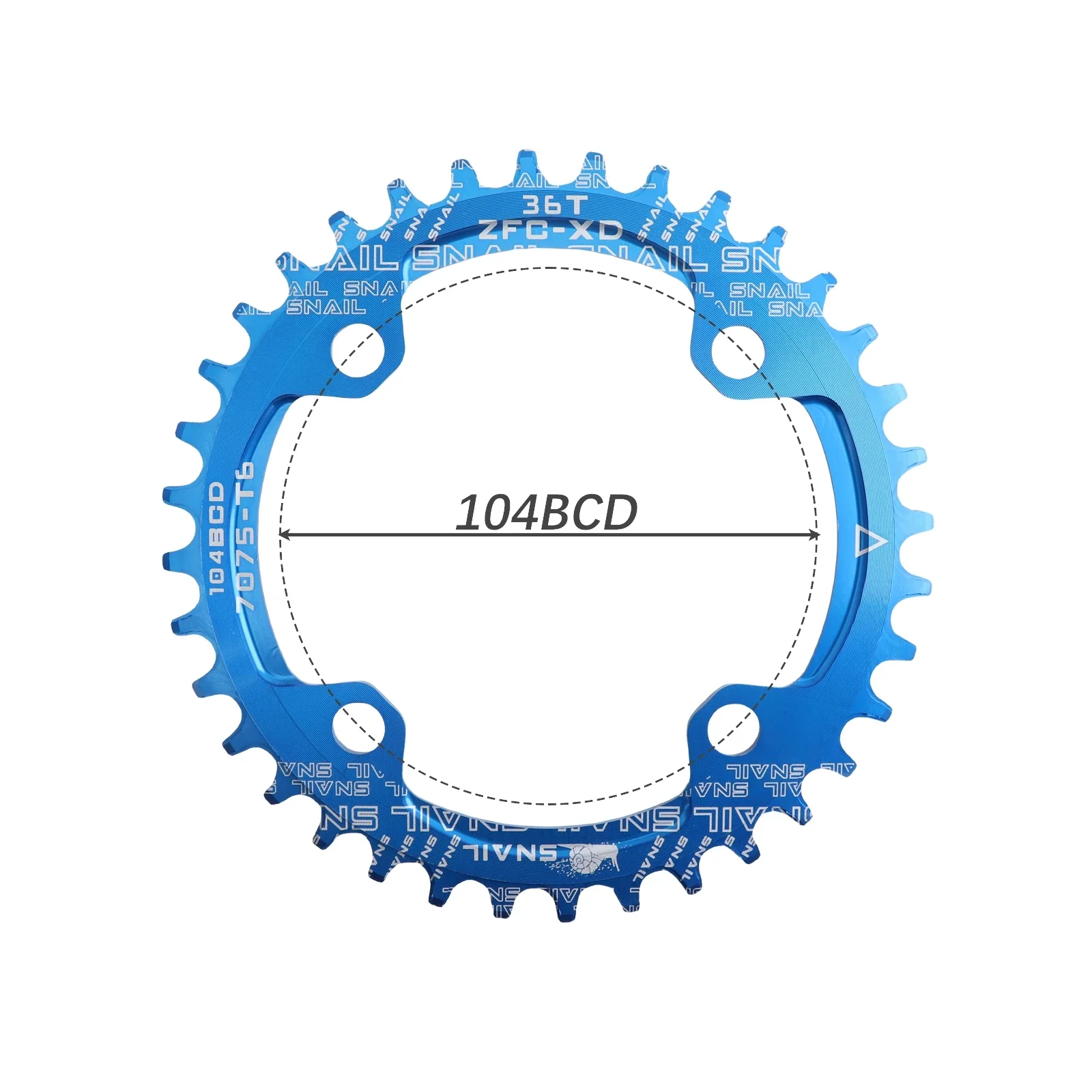 Bike Chainring SNAIL 104BCD Round 30t 32t 34t 36t 38 tooth Narrow n Wide Ultralight Tooth Plate MTB Mountain Bike 104 BCD Chainwheel bike chainring,bicycle parts