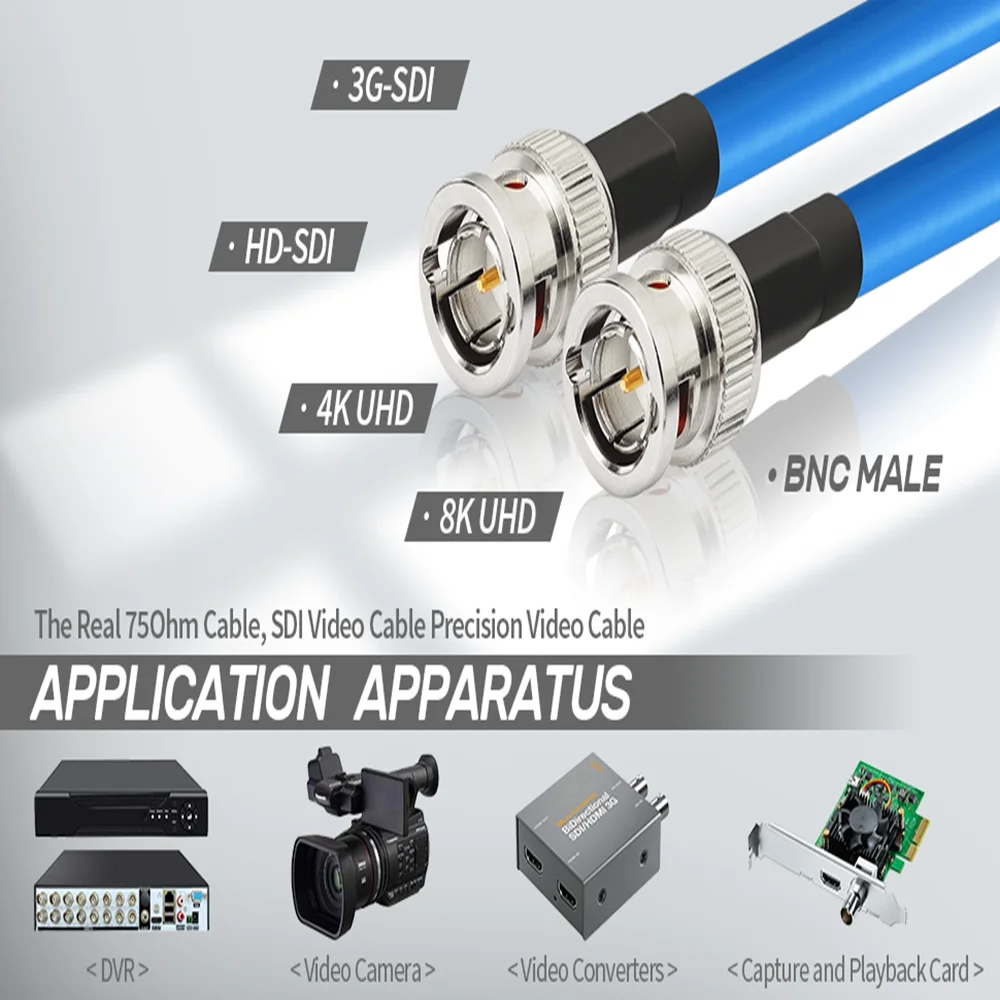 SDI Video Cable 200Ft BNC Cable for HD 3G 4K 8K