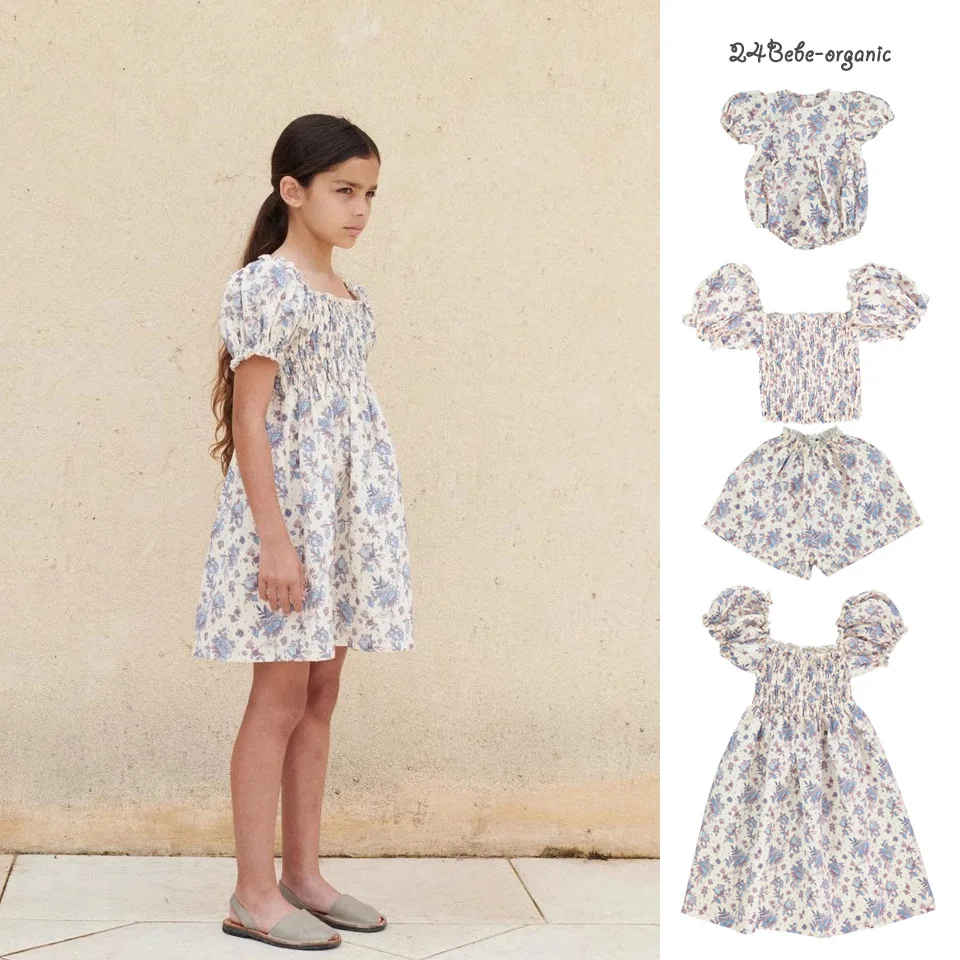 

Детское Хлопковое платье-гусеница Spot Bebe, голубое и фиолетовое льняное платье из хлопка и льна, летний сезон 2024