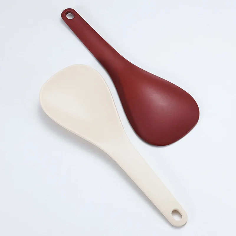 silicone rice spoon,cooking spoons Haning Alloy Non Stick Rice Spoons Rice shovel Spatula Long Deep Soup Scoop Kitchen Utensil Multifunctional Cooker