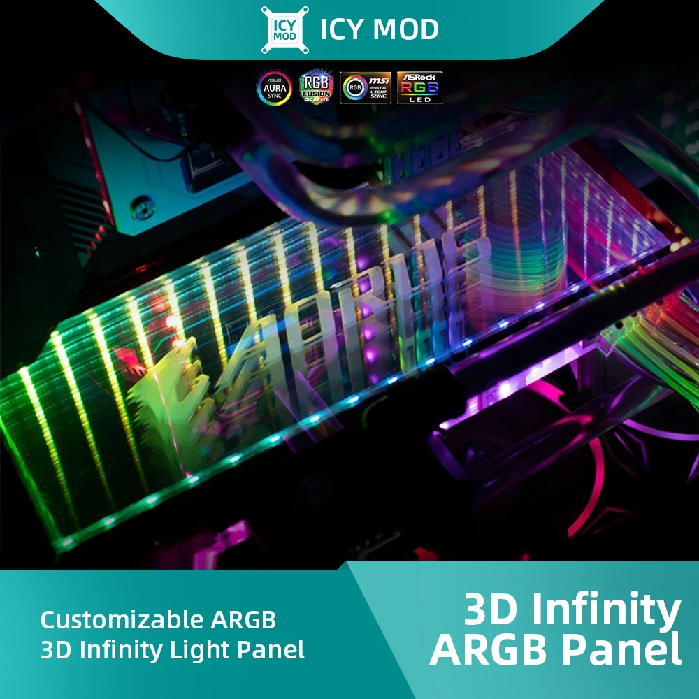 3d Infinity Argb Panel Infinite Stereo Pc Case Light Plate Addressable Lighting Mod Decoration