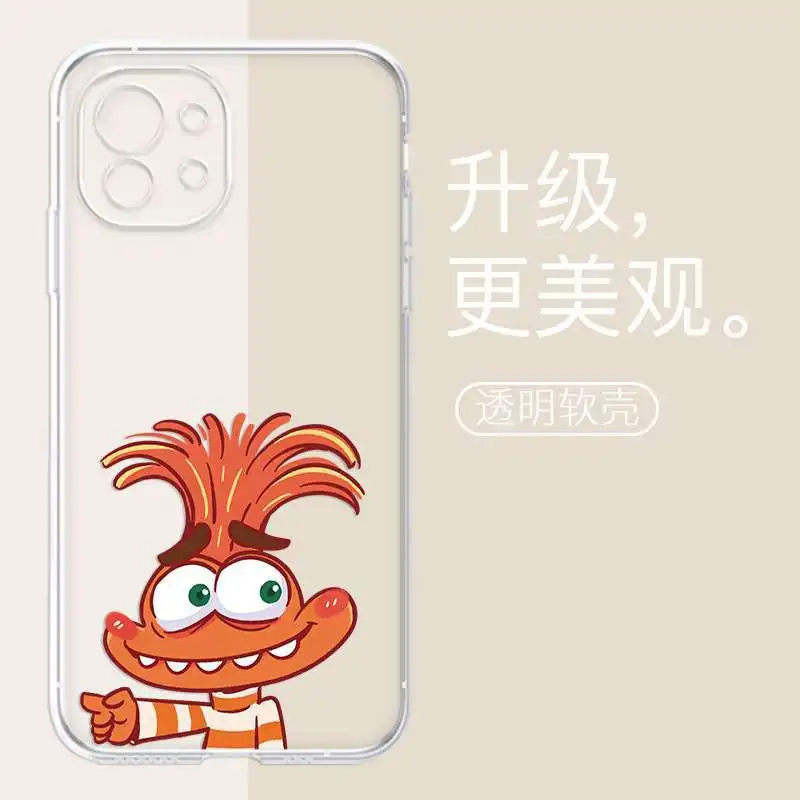thumbnail image 1 of Funda de teléfono de dibujos animados de Disney para niñas, carcasa protectora transparente con dibujos animados de Inside Out 2, iPhone 15, ansiedad, Envy, 14, 13 Plus, Pro Max, 1 of 4