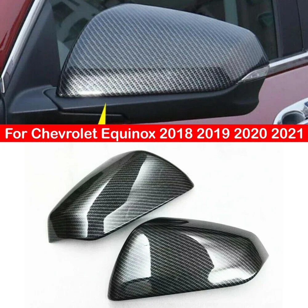 

For Chevrolet Equinox 2018 2019 2020 2021 Car Rearview Side Mirror Cover Sticker Wing Cap Exterior Door Case Trim Carbon Fiber