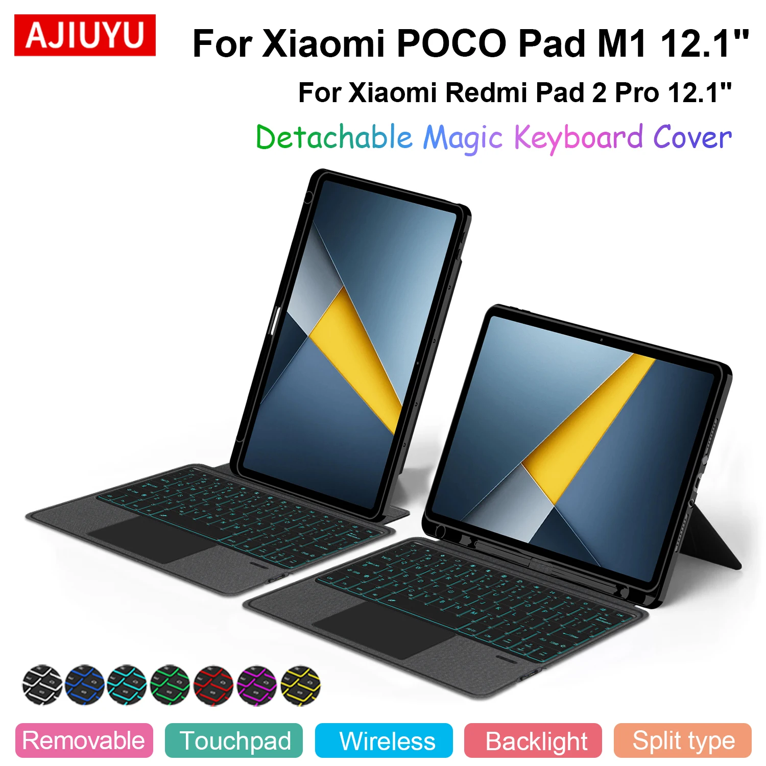 Detachable Touchpad Keyboard Cover with Pen Slot