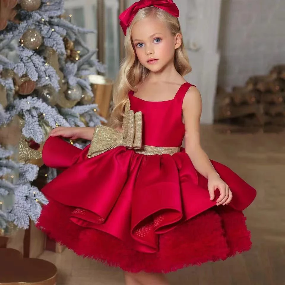 Red Princess Dress Child Girl Party Dress Children Red Red Party