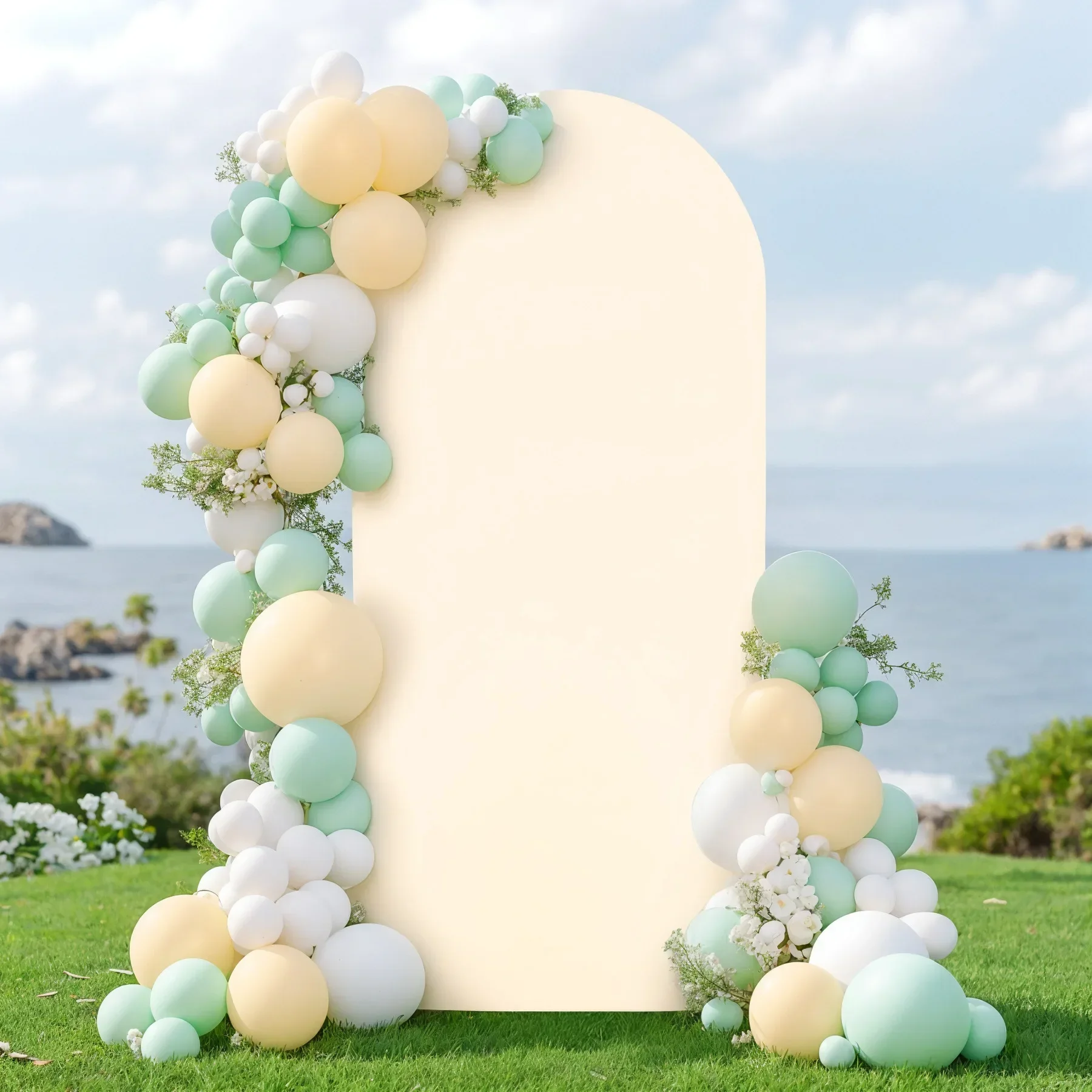 Elegant Sage Green Arch Backdrop Cover