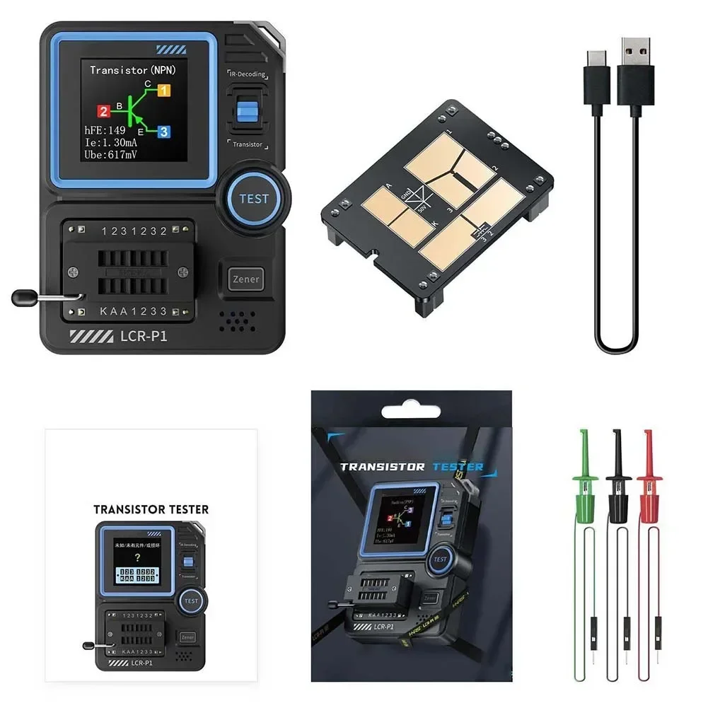 LCR-P1 Transistor Tester Diode Triode Capacitance Resistance Meter LCR ESR Meter Test Measurement Inspection Industrial