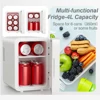 Mini Fridge with Dimmable LED Mirror 4 Liter Easy-Take Skincare Fridge Small Refrigerating Makeup for Bedroom Car Portable 3