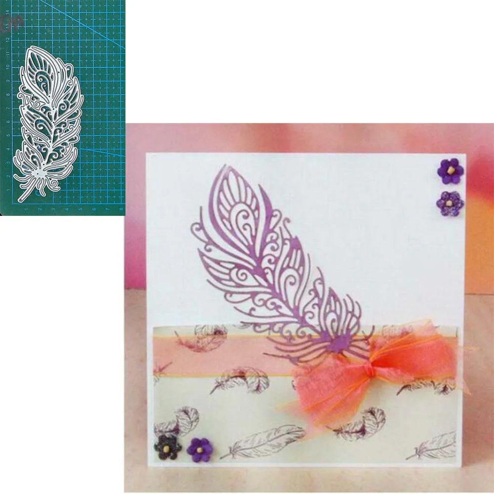 

Feather Metal Cutting Dies 2022 Scrapbook flower album mold stencil templates craft Making Embossing Craft stencil Dies new DIY