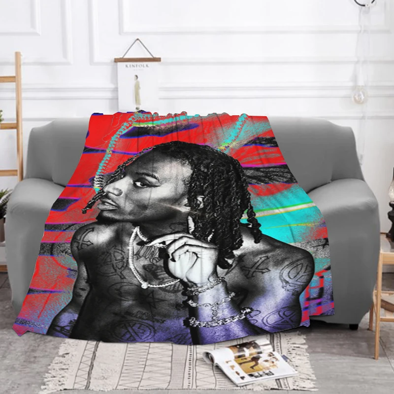 

Furry Singer Playboi Carti Flannel Blanket Sofa Winter Fluffy Soft Blankets for Beds Throw Bed & Throws Baby Fleece Custom Nap