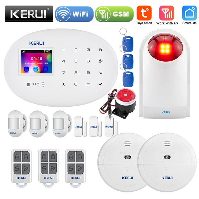 Kit Alarma WIFI + 4 Sensores Movimiento + 4 Sensores Magneticos + 2 Control  Remoto