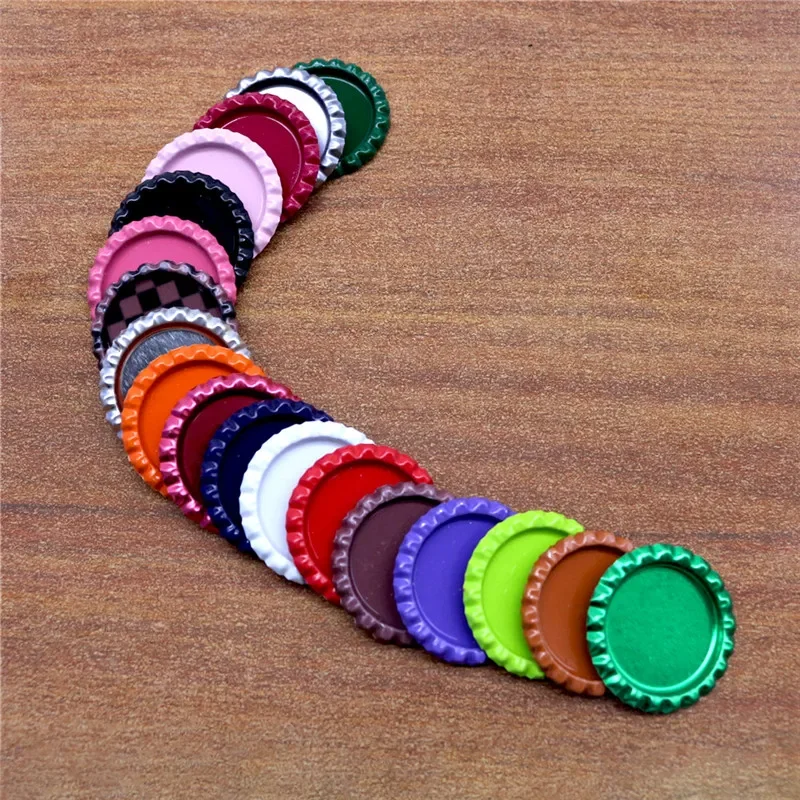 Colored Round Flattened Bottle Caps Flat Bottlecaps for DIY Hairbow Crafts Hair Bows Necklace Jewelry Accessories 15pcs 25mm jewelry making supplies doll handmade accessories