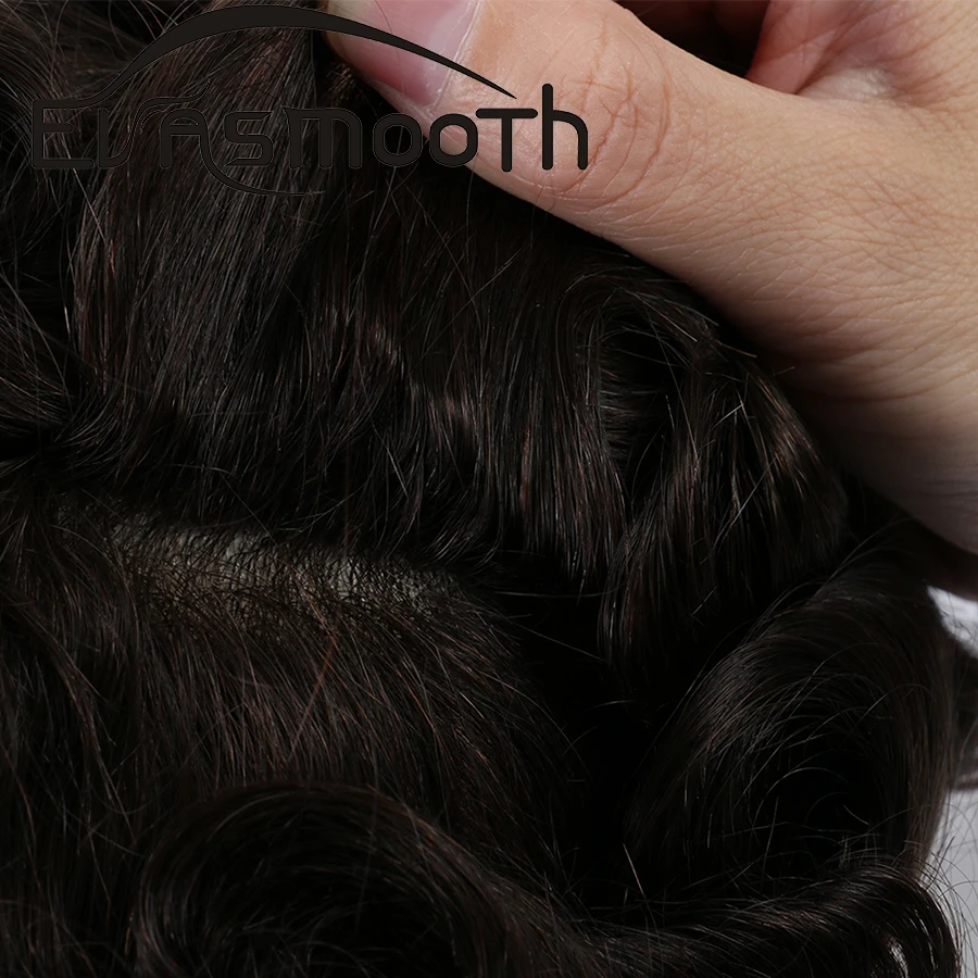 human hair toupee synthetic hair pieces K Skin Base 1B 8*10 130% customize link