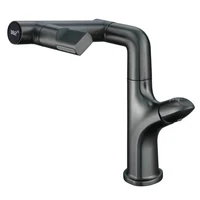 Intelligent Digital Display New Gun Gray Bathroom Washbasin Faucet Hot and Cold Splash-proof Bathroom Faucet for Mouthwash 5