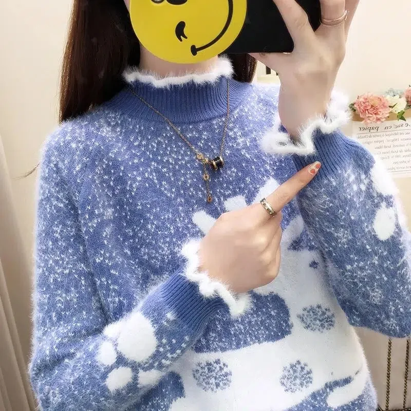 

Women Turtleneck Sweaters Casual Soft Cashmere Pullovers Elastic Jumpers Knit Slim Basic Sweater For Women Winter 2024 HOT New