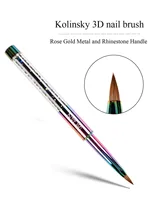 3D Kolinsky Nail Brush,Colorful Metal Handle 1