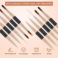 5 Double-Ended Gel Polish Liner Brushes, Professional Acrylic Nail Art Pens, Suitable for Nail Painting Design and Home DIY 2