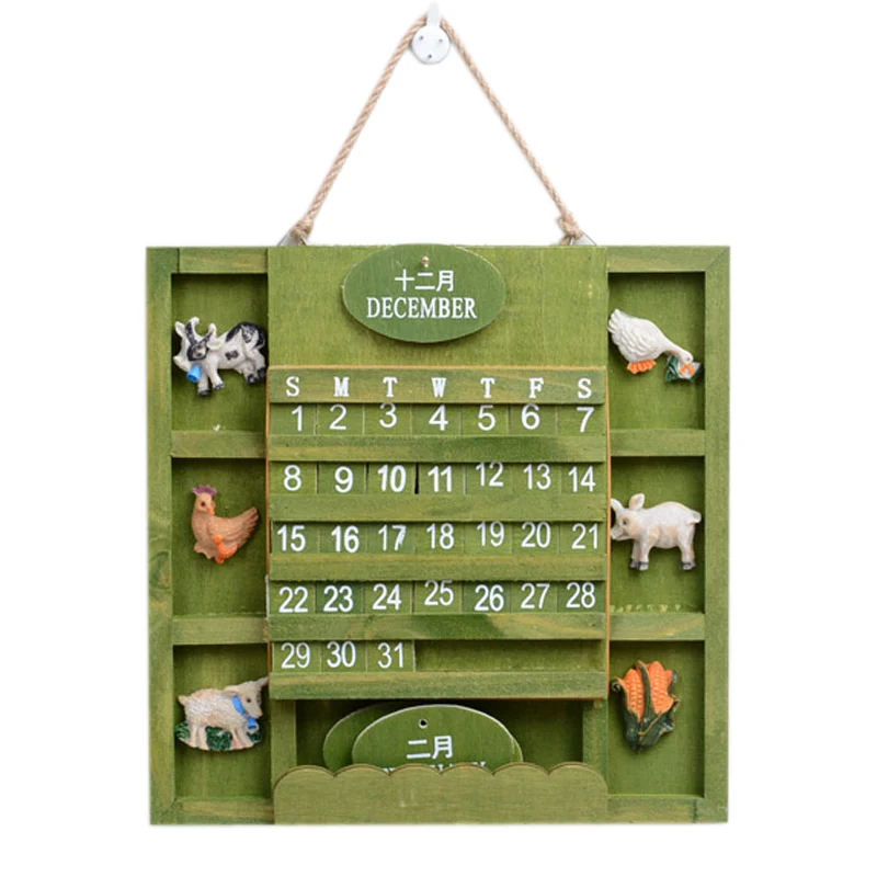 

Vintage wooden perpetual calendar, calendar board, decorations, home decoration, and hanging board