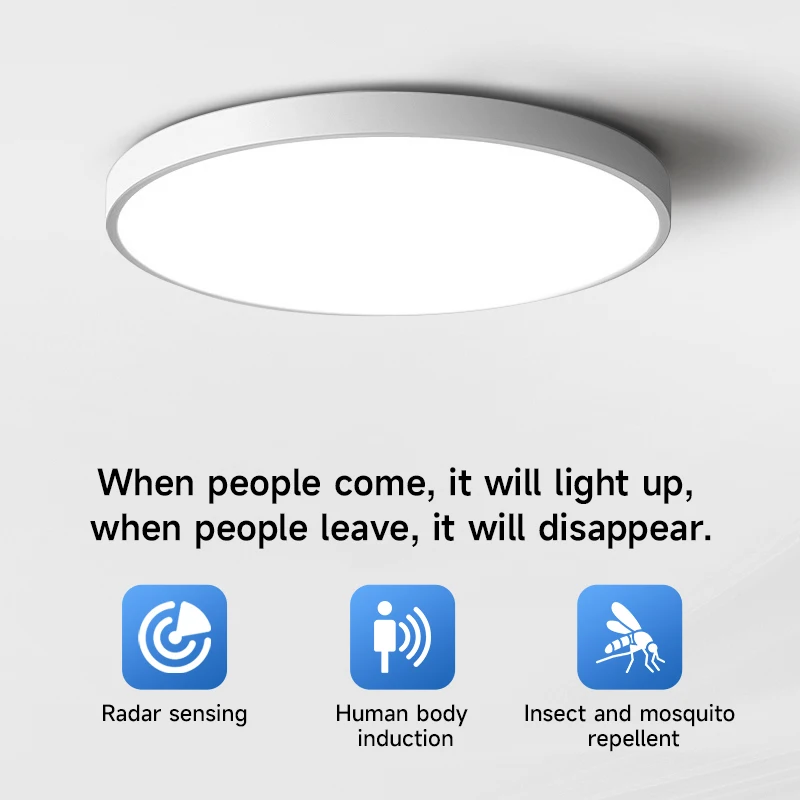 LED Ceiling Light Induction Auto Motion Sensor Lights Radar Garage Attic Door Front Corridor Human Infrared Smart Room Lamp LED