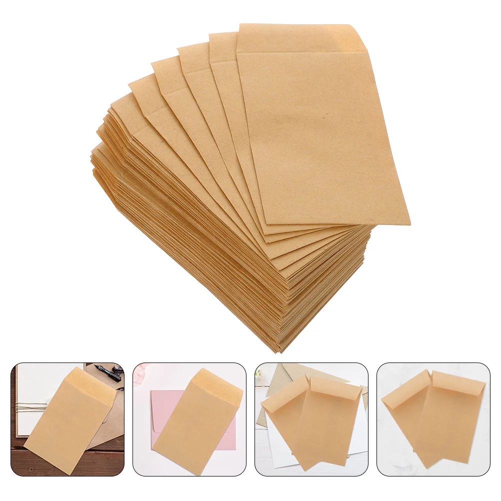 

120 Pcs Seed Envelope Envelopes for Seeds Small Blank Storage Kraft Paper Flower