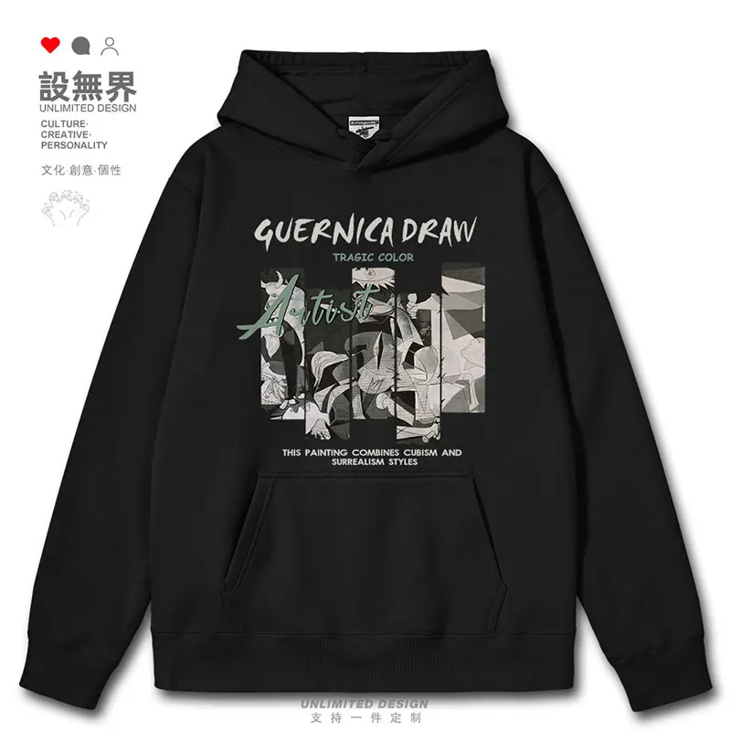 

Picasso's famous painting Guernica's retro oil painting design mens hoodies fashion sporting sweatshirt autumn winter clothes
