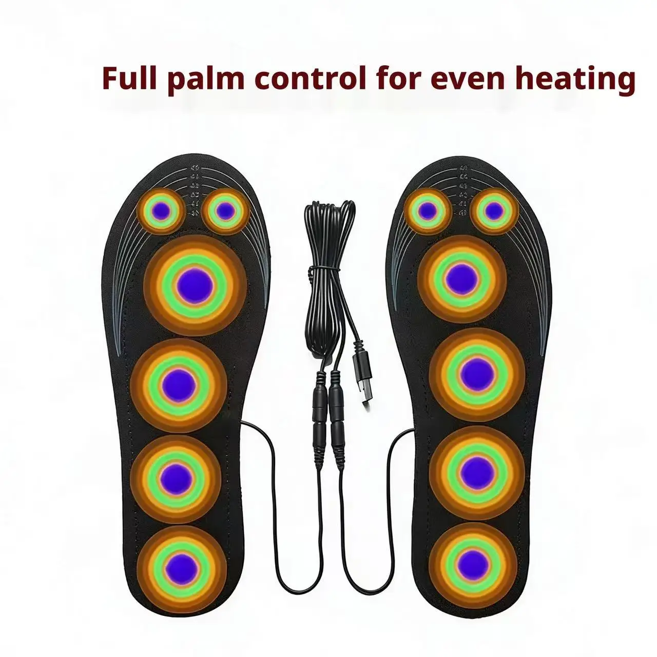 Electric Heating Insoles Adjustable Temperature Foot Warmer for Outdoor Use