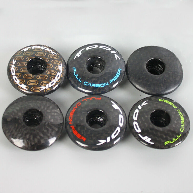 Bicycle Headset Bike Stem Cap Bicycle Head Cap Bike Headset Stem Top Cap Carbon Fiber Expander 28.6mm 1 1/8 Stem Steerer Plug Cover Bolt for Road Mountain Bicycle Fork Parts