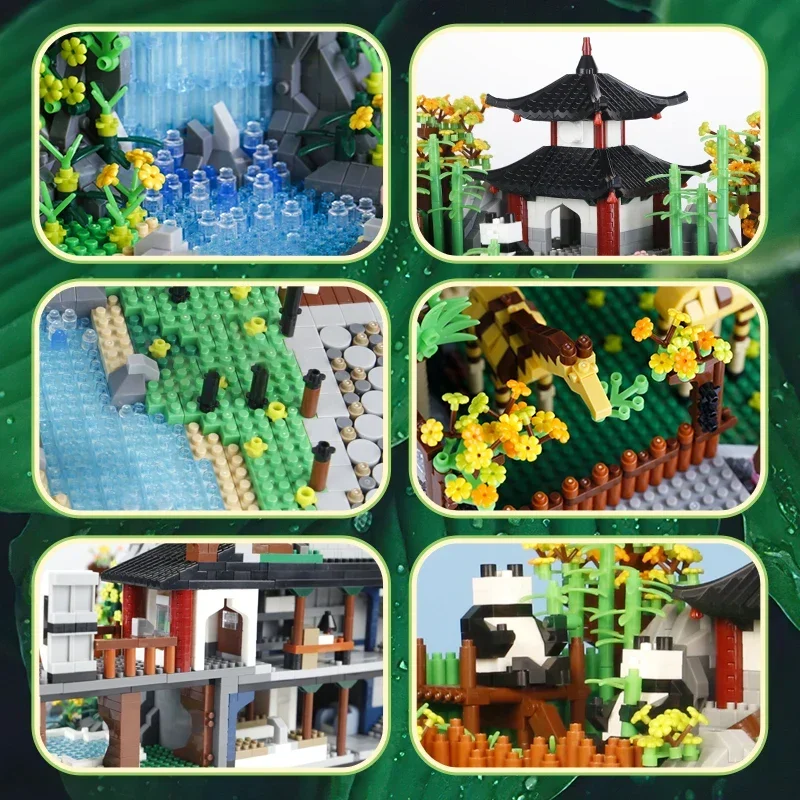 Zoo Building Blocks Desert Park Diamond Blocks Elephant Lion Zebra Animals Blocks Toys for Boys Adults Gift DIY Bricks Toys 2023