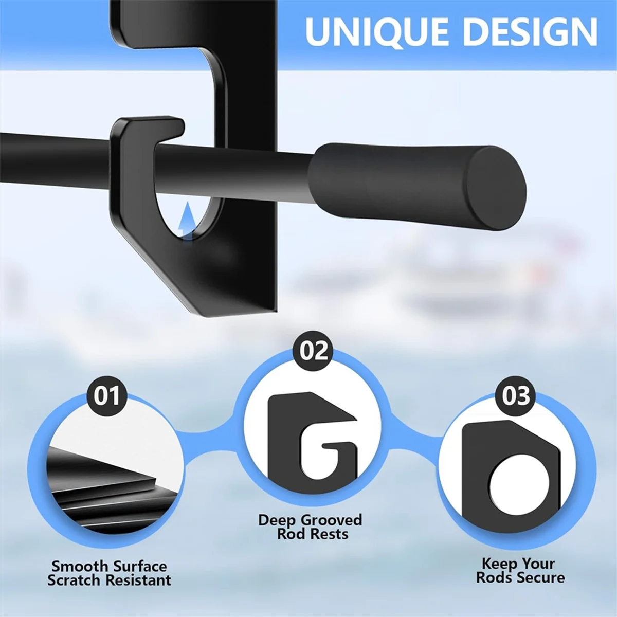Wall Mounted Fishing Rod Holder Fishing Poles Horizontal Support Rack Wall Ceiling Storage Rack