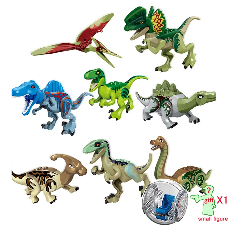 thumbnail image 1 of Bloques de construcción de Jurassic World, figuras de dinosaurios, ladrillos con escape, girosfera, tiranosaurio, Indominus, I-Rex, juguetes para niños, 1 of 5