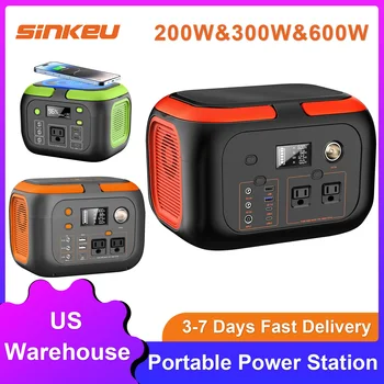 600W/300W/200W Portable Power Station,110V AC Outlets Solar Generator Storage Energy Power Bank For Camping Travel RV Trip Home 1